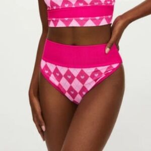 NWOT Beach Riot Cross My Heart Emmy Bikini Bottoms Pink Women Size Medium